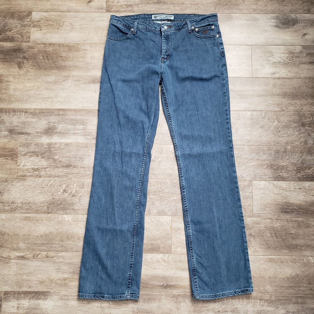 Harley Davidson Women's Straight Leg Motorcycle Jeans 14 Tall